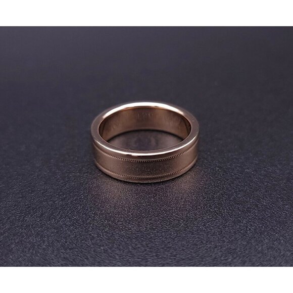 Tiffany & Co 18kt Rose Gold Together Double Milgrain 6mm Wedding Band Size 6.5 - Picture 11 of 15